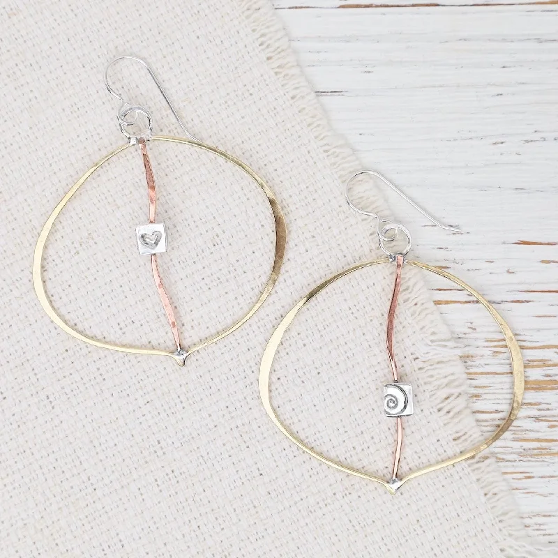 women’s trendy silver earrings-Touch of Love Hoop Earrings