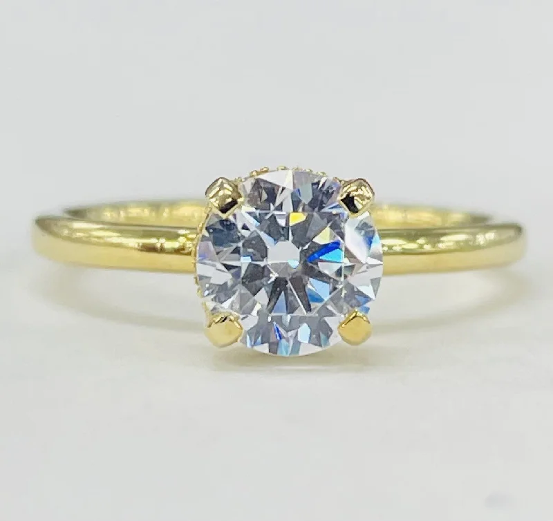 engagement rings with customized settings-Noam Carver - Hidden Halo Solitare Setting