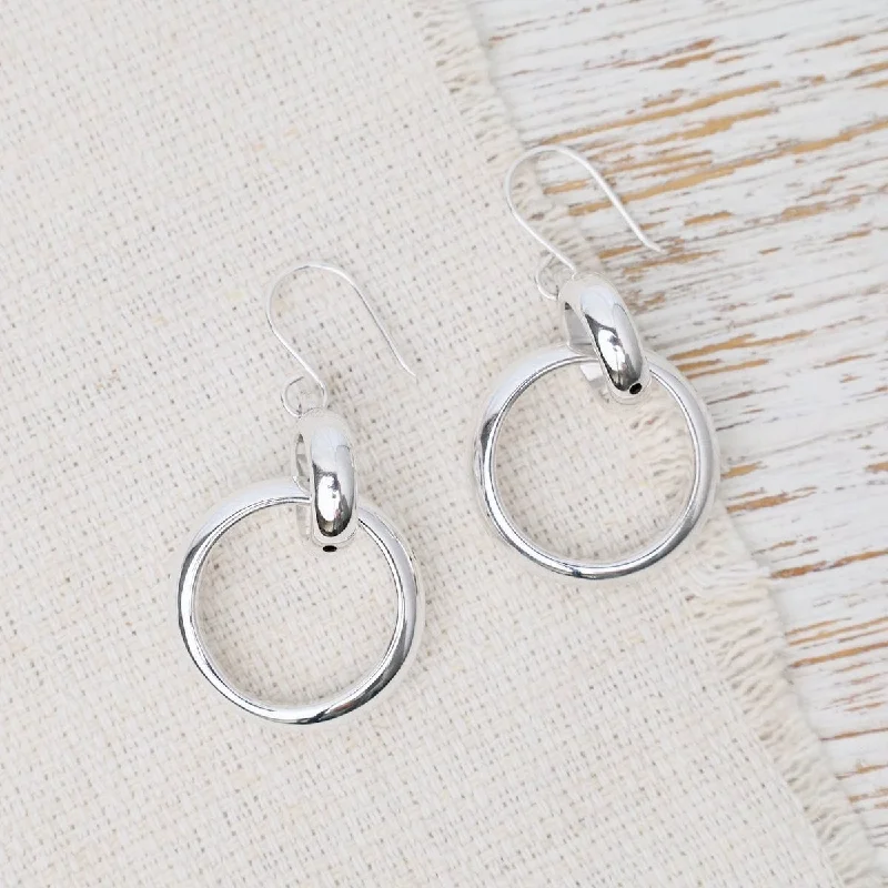 women’s luxury diamond earrings-Electroform Double Circle Earrings