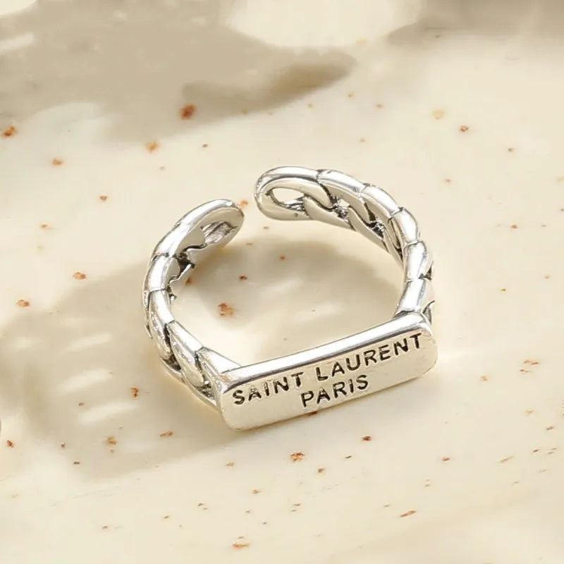 Rectangular Letters Ring