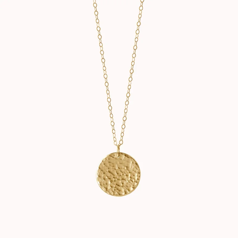 women’s gold heart necklaces-Full Moon Necklace