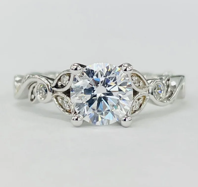 exquisite diamond engagement rings-Romance - Nature Diamond Setting