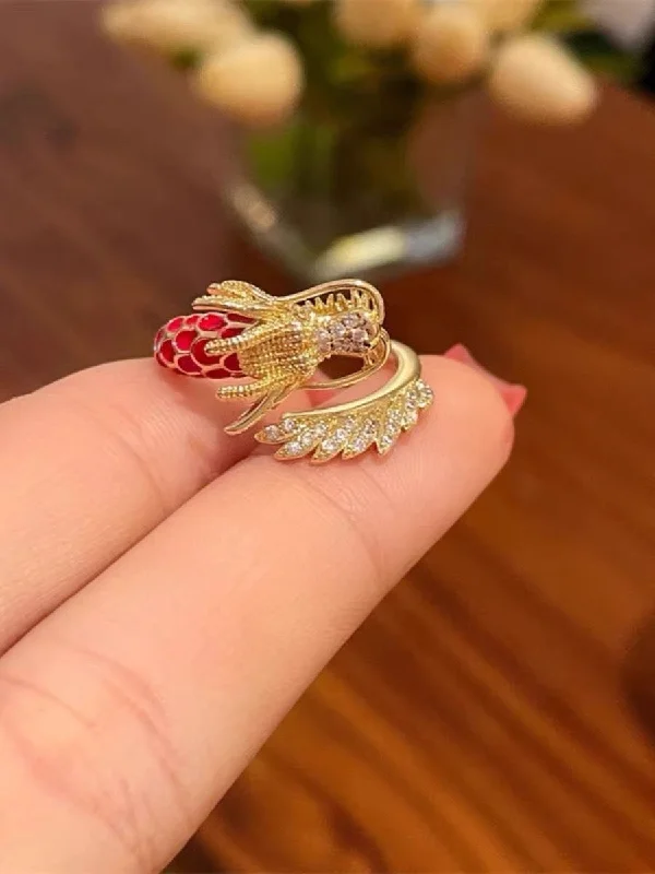 Golden-Chinese Dragon Ring