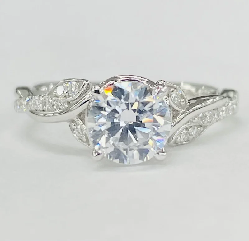 engagement rings with diamonds-ArtCarved - Nature Inspired Twist Diamond Setting