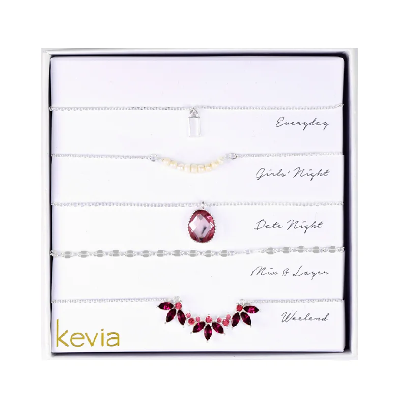 women’s ruby pendant necklaces-Crystal Elegance Necklace Set