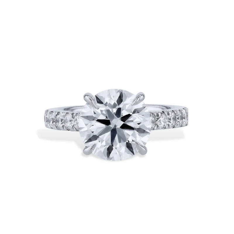 luxurious engagement rings for women-3.00ct Round Diamond White Gold Estate Ring