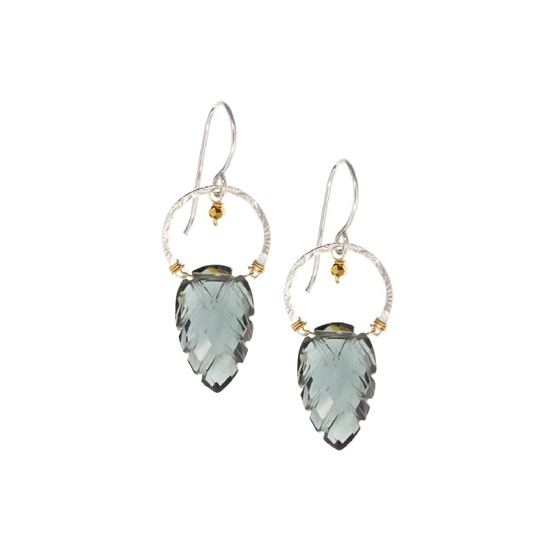 women’s large crystal drop earrings-Lunar Leaf  Earrings