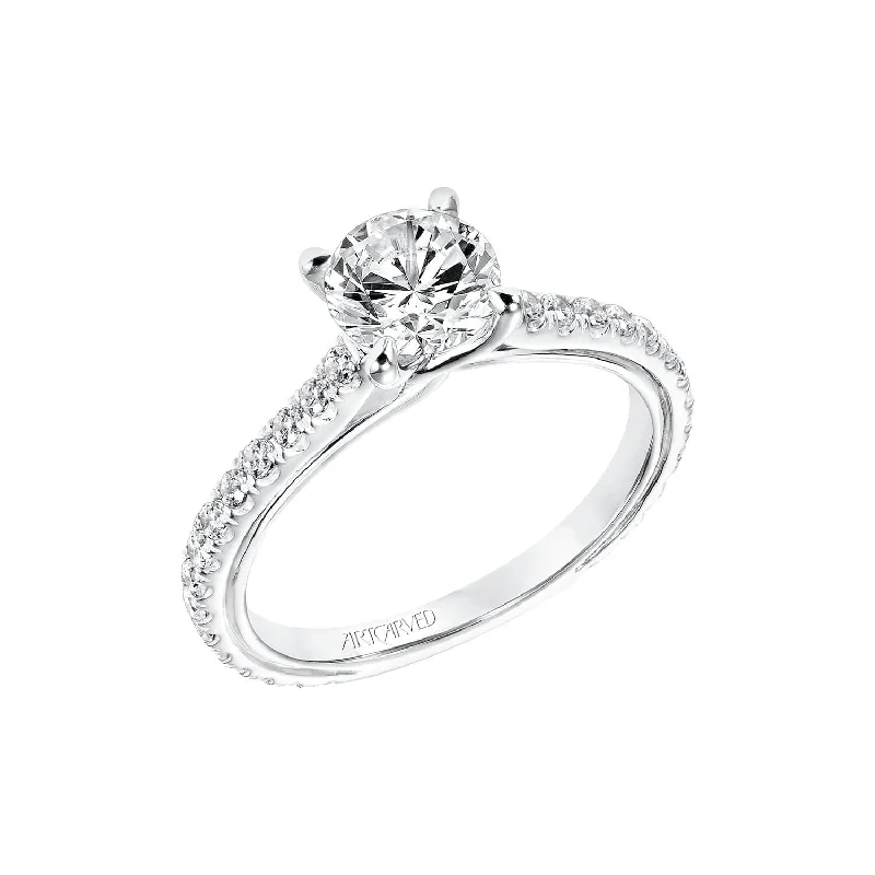 unique three-stone engagement rings-Carmen Diamond Semi Mount Ring