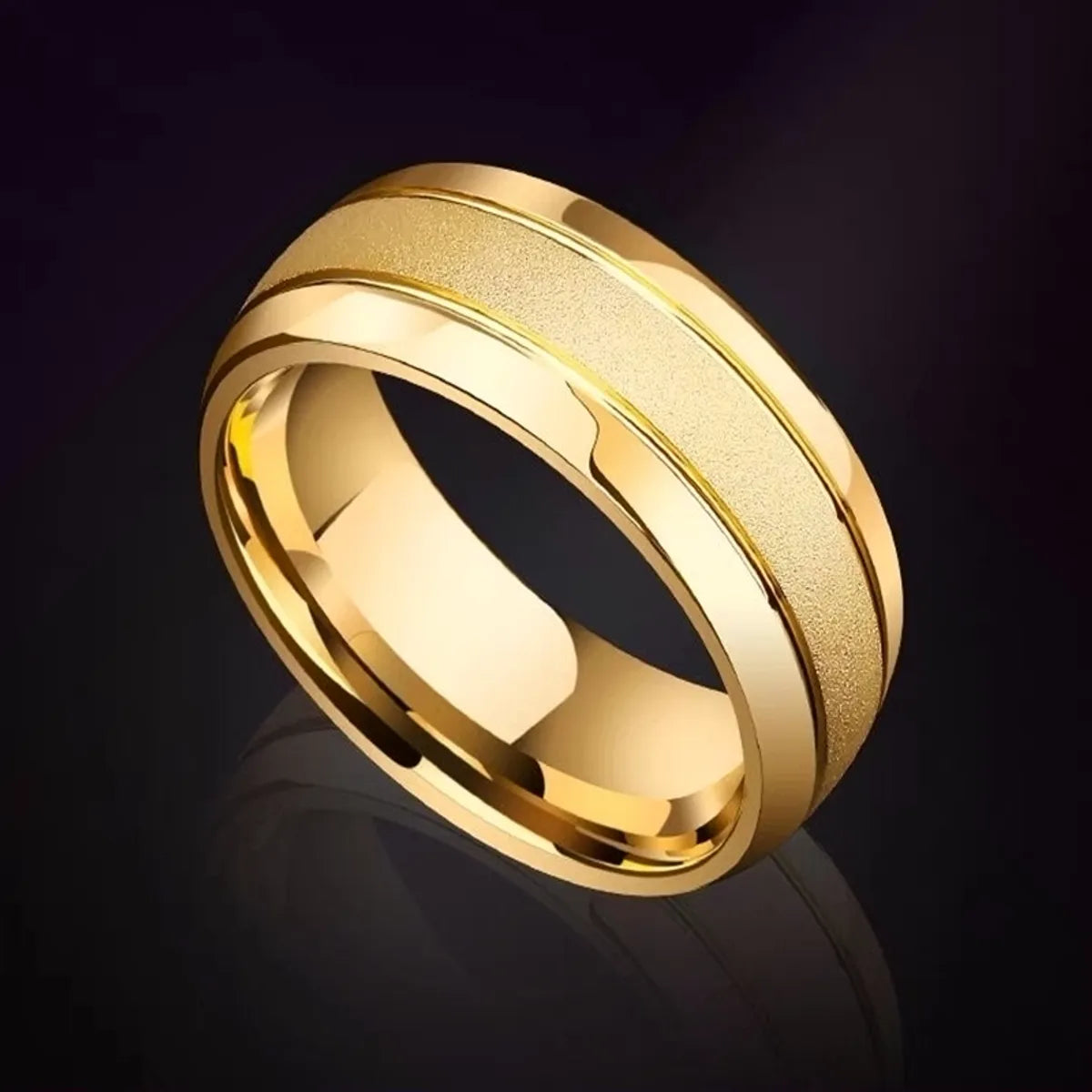 women’s elegant wedding rings with diamonds-Simple Style Round Titanium Steel Plating 18k Gold Plated Unisex Rings