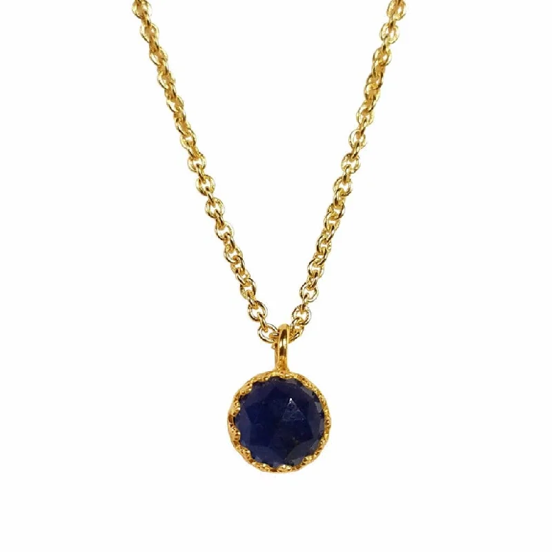 women’s vintage gold pendant necklaces-Rococo Necklace - Sapphire Quartz