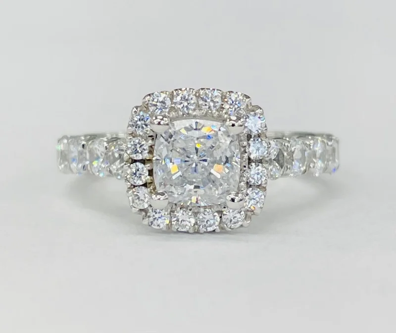 beautiful engagement rings with sapphires-Romance - Classic Halo Accent Diamond Setting