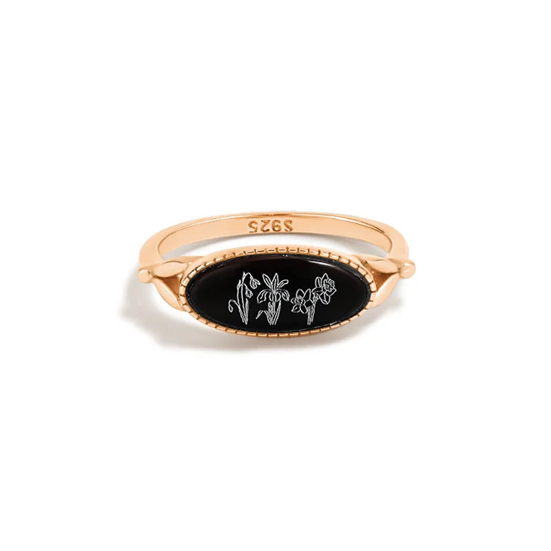 Rose Gold (Black Agate)