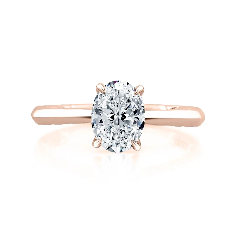 classic halo engagement rings-Diamond Semi Mount Ring | 14k Rose (1.50ct Head)