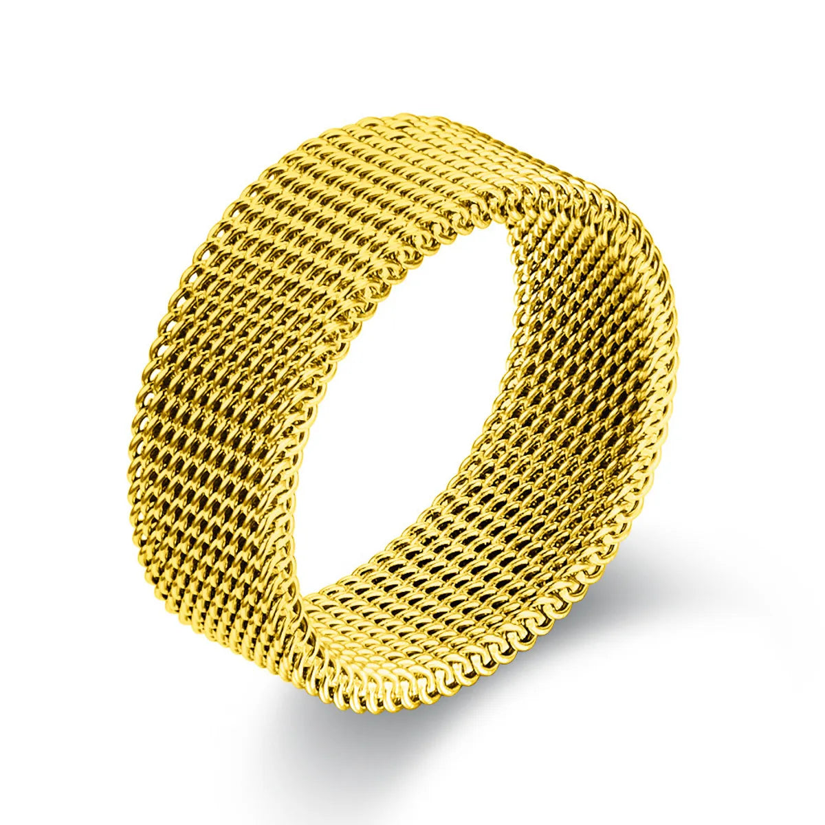 8mm Wide Net Ring Gold