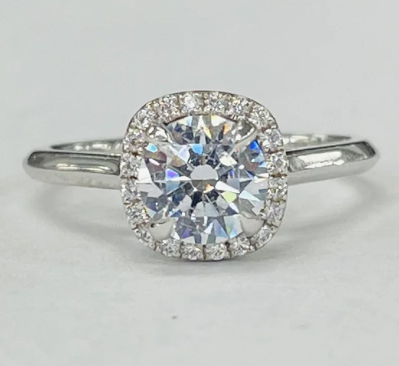 custom designed engagement rings-Noam Carver - Cushion Halo Solitare Setting