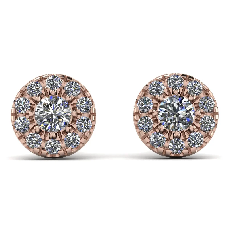 women’s chic gold stud earrings-Halo Diamond Earrings - Heaven No. 2