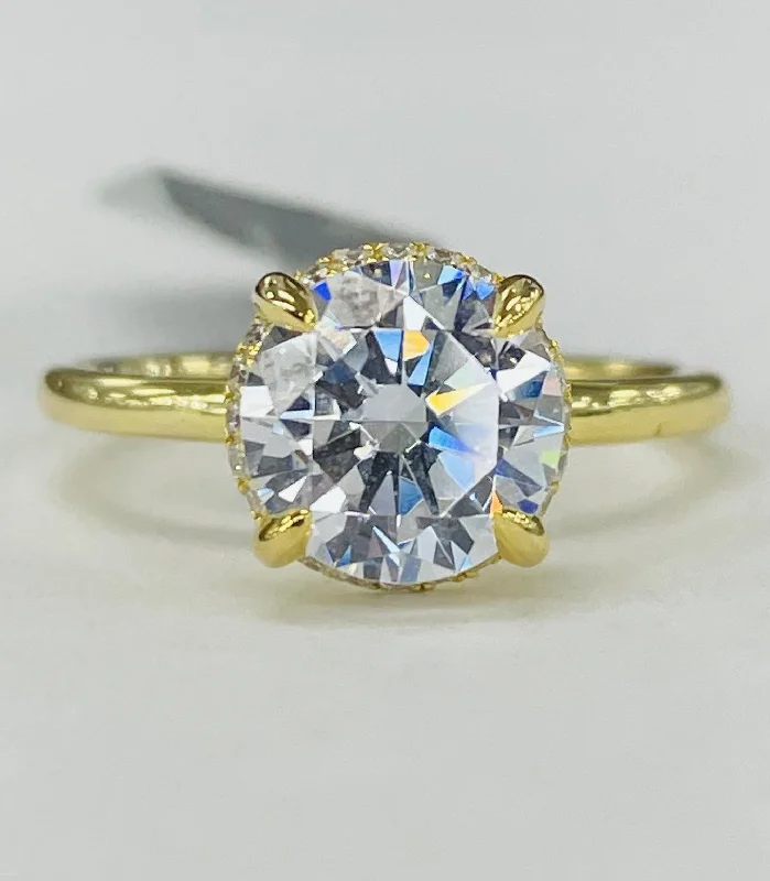 affordable engagement rings with precious stones-Noam Carver - Premium Hidden Halo Diamond Setting