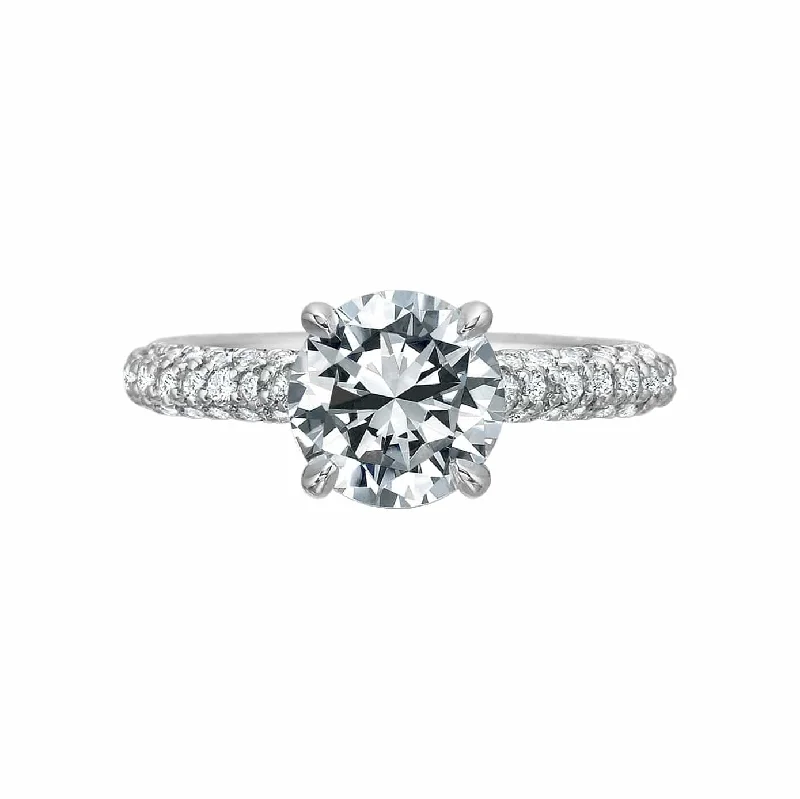 radiant-cut diamond engagement rings-New Aire Diamond Semi Mount Ring