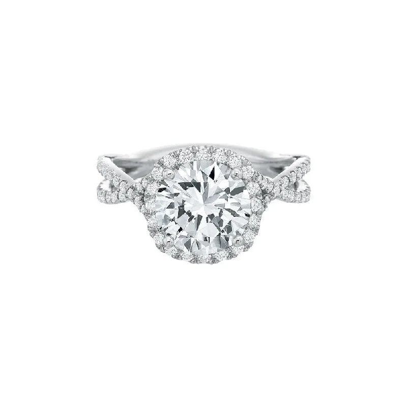 radiant-cut diamond rings for engagement-Diamond Halo Setting