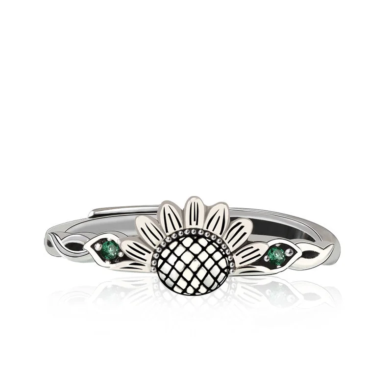 92.5% Sunflower Couple Couple Rings Women's