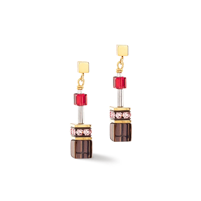 women’s extravagant earrings-Multicolor Energy GeoCube Earrings