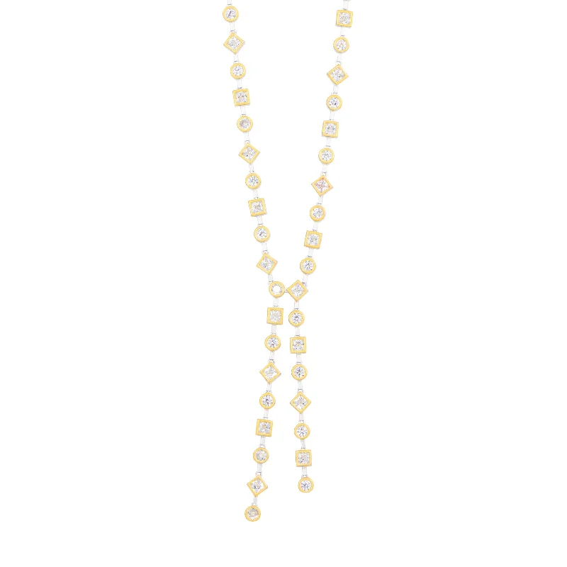 women’s minimal gold necklaces-Midnight Mosaic Statement Y-Neck Necklace