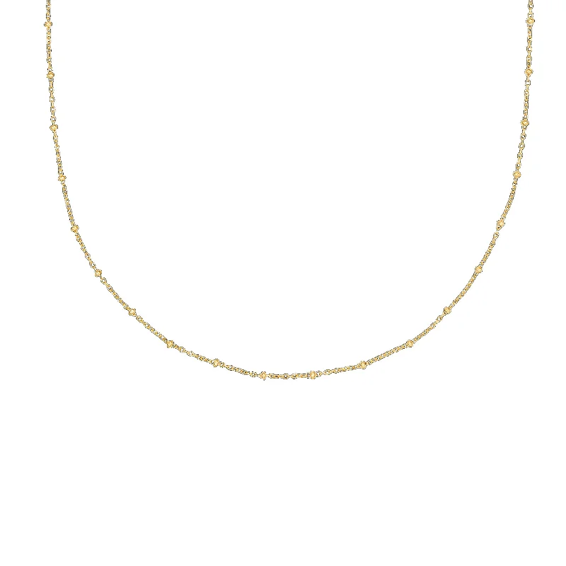 women’s vintage charm necklaces-Gold Satellite Chain