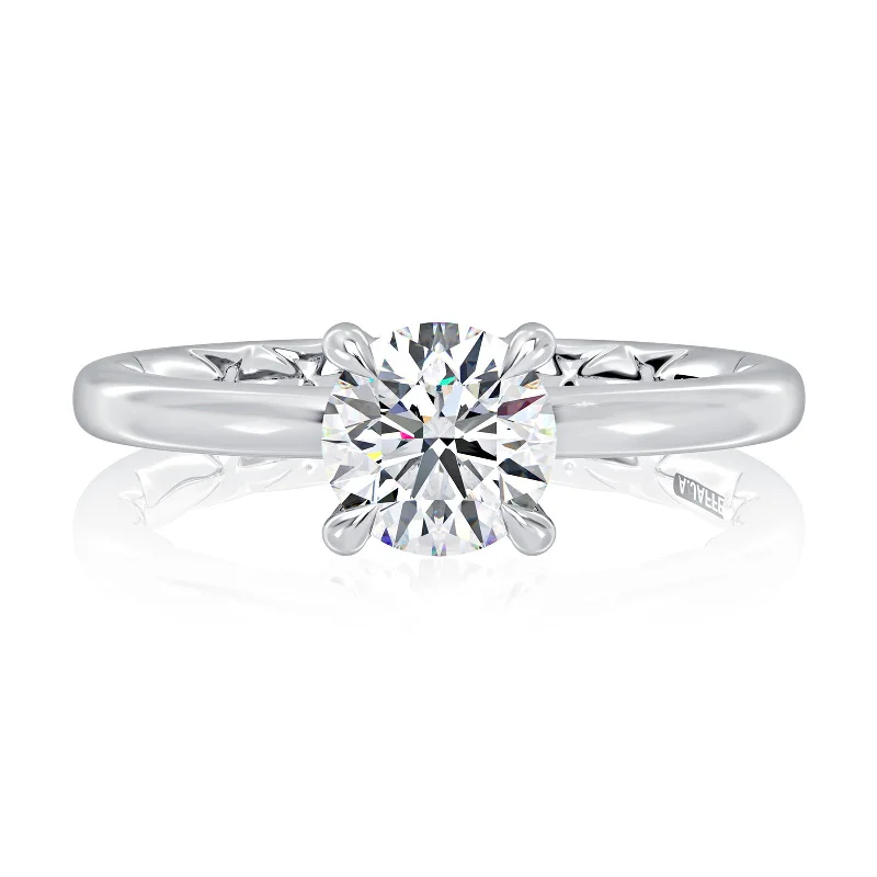 engagement rings with platinum and diamonds-Solitaire Ring | 14k White (1.50ct Head)