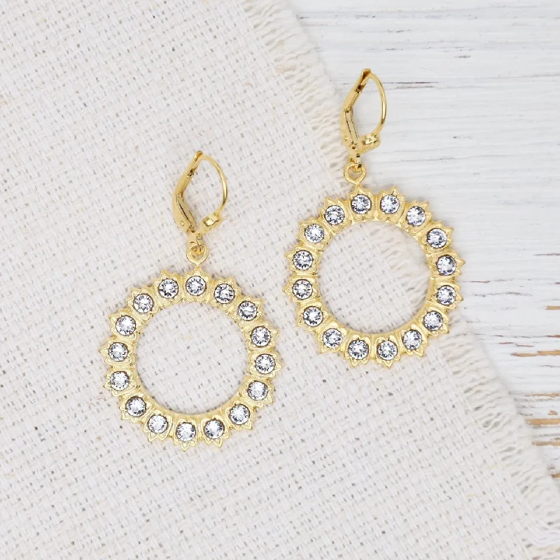 women’s chic hoop drop earrings-Crystal Wreath Earrings