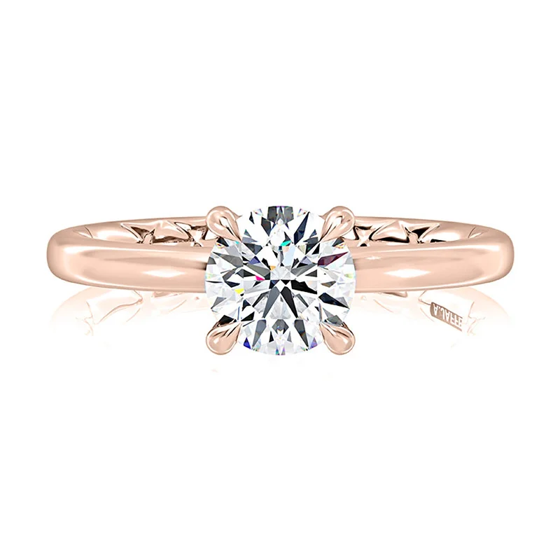 custom-made engagement rings with diamonds-Solitaire Ring | 14k Rose (1.50ct Head)