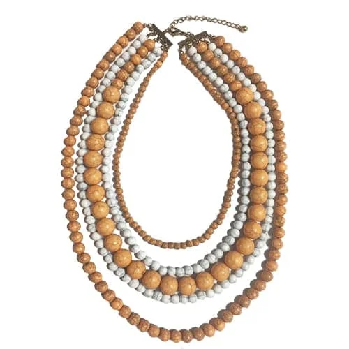 women’s designer necklaces-Layered Beaded Necklace