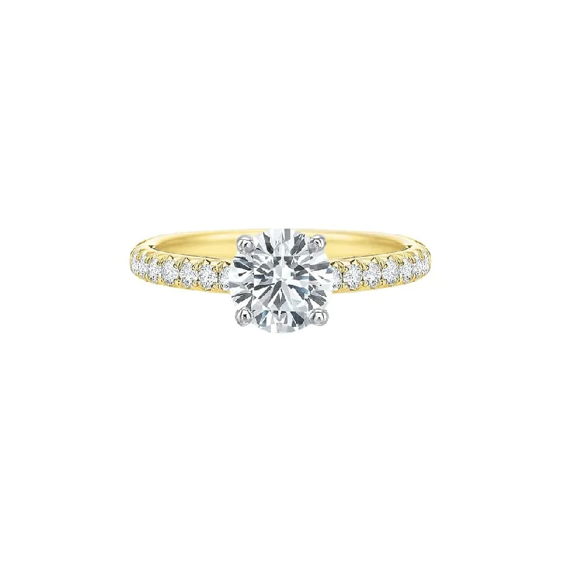 three-stone platinum engagement rings-New Aire Diamond Semi Mount Ring