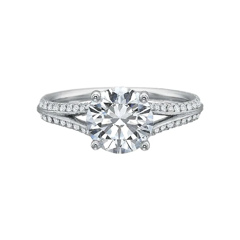 affordable three-stone diamond rings-New Aire Split Shank Diamond Semi Mount Ring