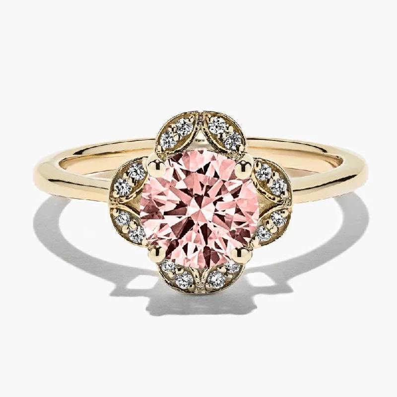 classic engagement rings with colored stones-Grace Vintage Pink Gemstone Ring