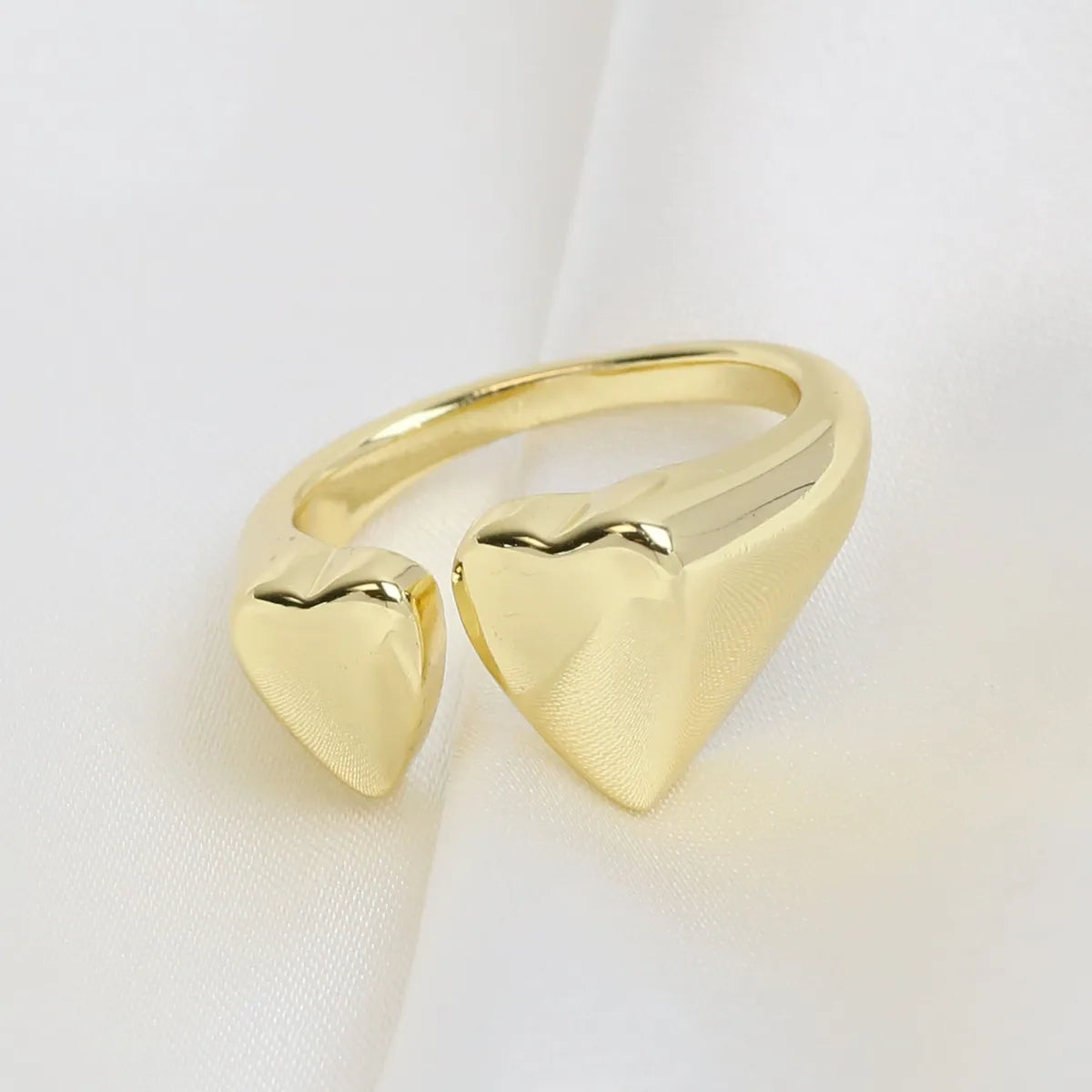 women’s sapphire wedding rings with diamonds-Wholesale IG Style Sweet Heart Shape Copper 18K Gold Plated Open Rings