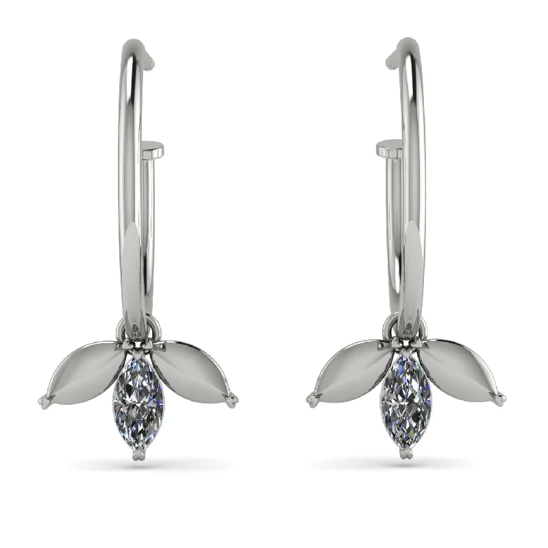 women’s deluxe hoop earrings-Leaves Diamond Earrings - Anika No. 3