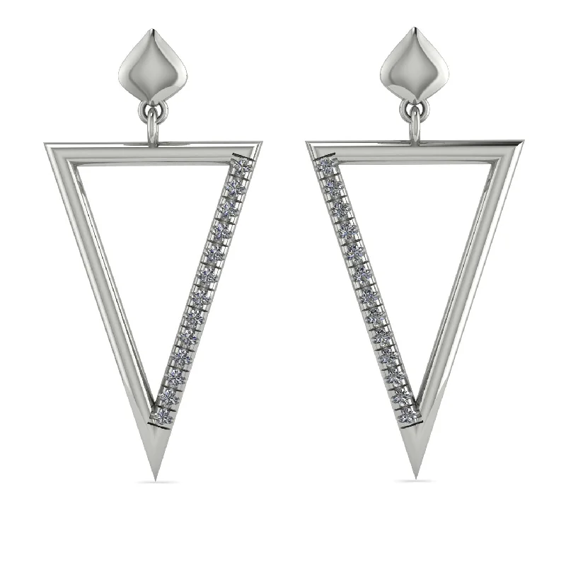 women’s colorful stud earrings-Triangle Diamond Stud Earrings - Amiyah No. 3