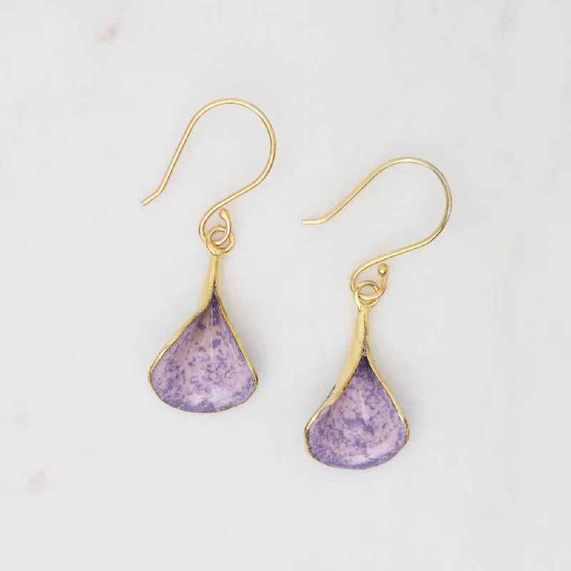 women’s precious gemstone earrings-Small Petal Earrings in Violet