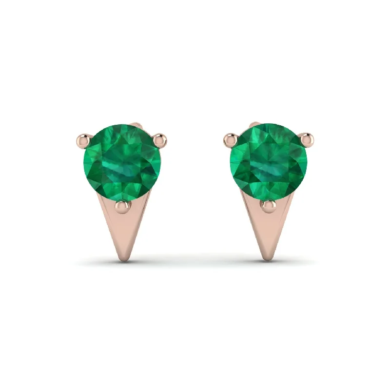 women’s simple diamond earrings-Triangle Emerald Earrings - Aisha No. 5