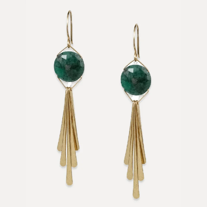 women’s stunning silver earrings-Emerald Winslow Earrings