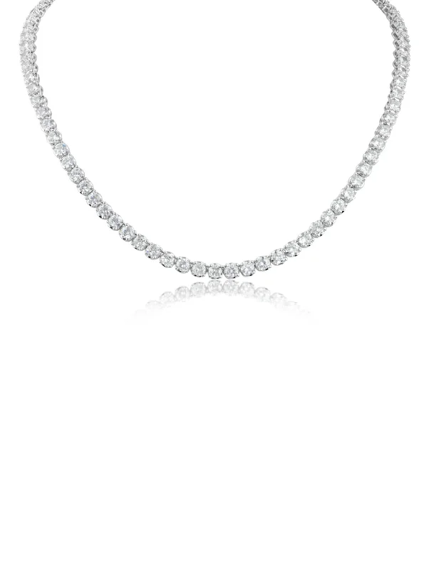 women’s pearl drop necklaces-16" Round Tennis Necklace