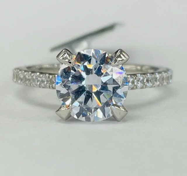 luxurious engagement rings for weddings-Noam Carver - Premium Diamond Head And Accented Setting