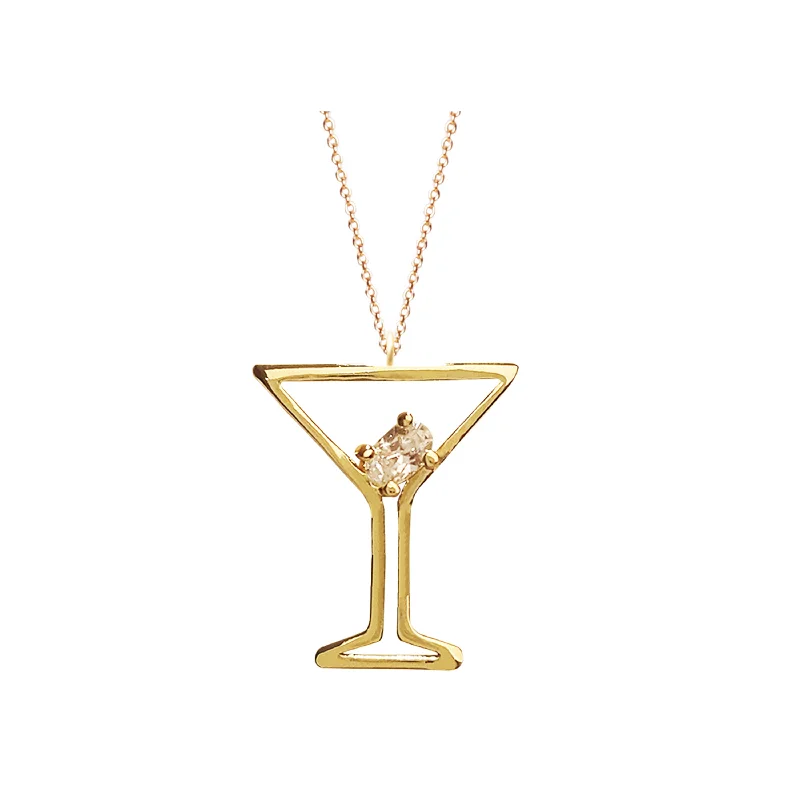 women’s luxury chain necklaces-Roam Mini Martini Pendant Necklace