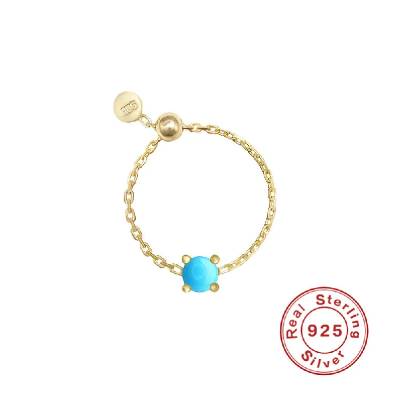 Golden, round-Turquoise