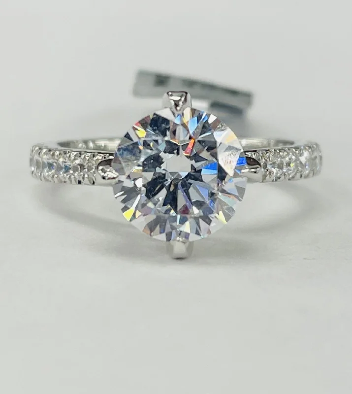 gorgeous engagement rings with gemstones-Noam Carver - Premium Royal Diamond Head Accented Setting