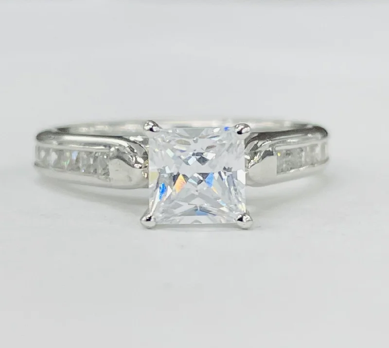 minimalistic engagement rings for women-Romance - Cathedral Channel Set Diamond Setting