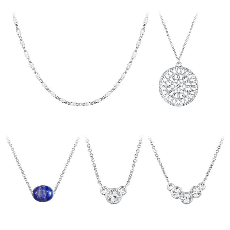 women’s elegant drop necklaces-Filigree Pendant Necklace Set