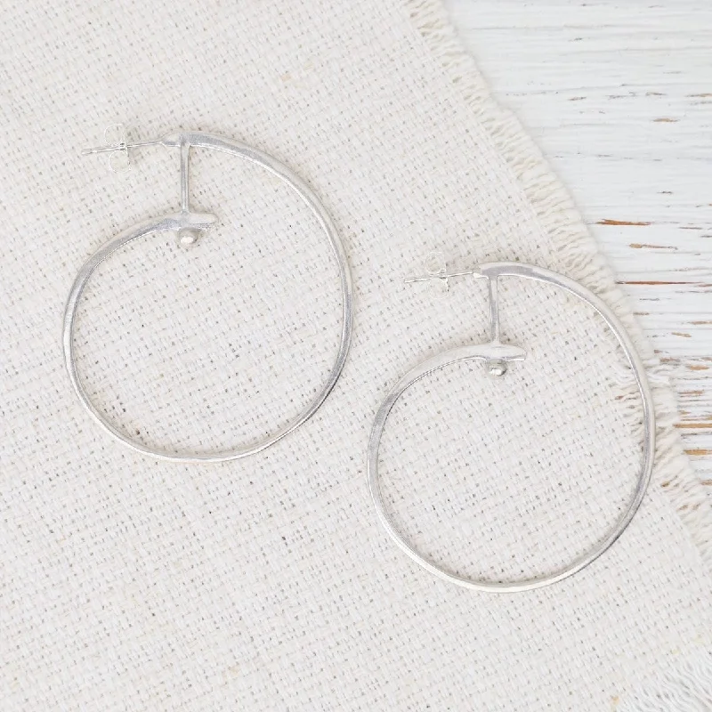 women’s sparkling hoop drop earrings-Large Hoop Earrings