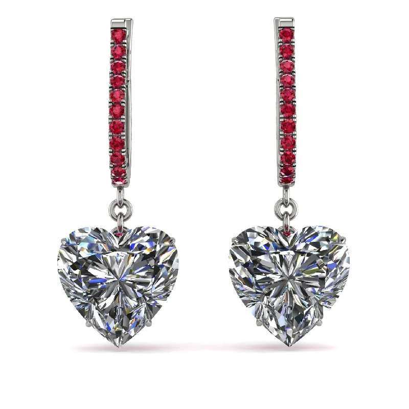 women’s silver and gold earrings-Heart Diamond Earrings - Noelle No. 48