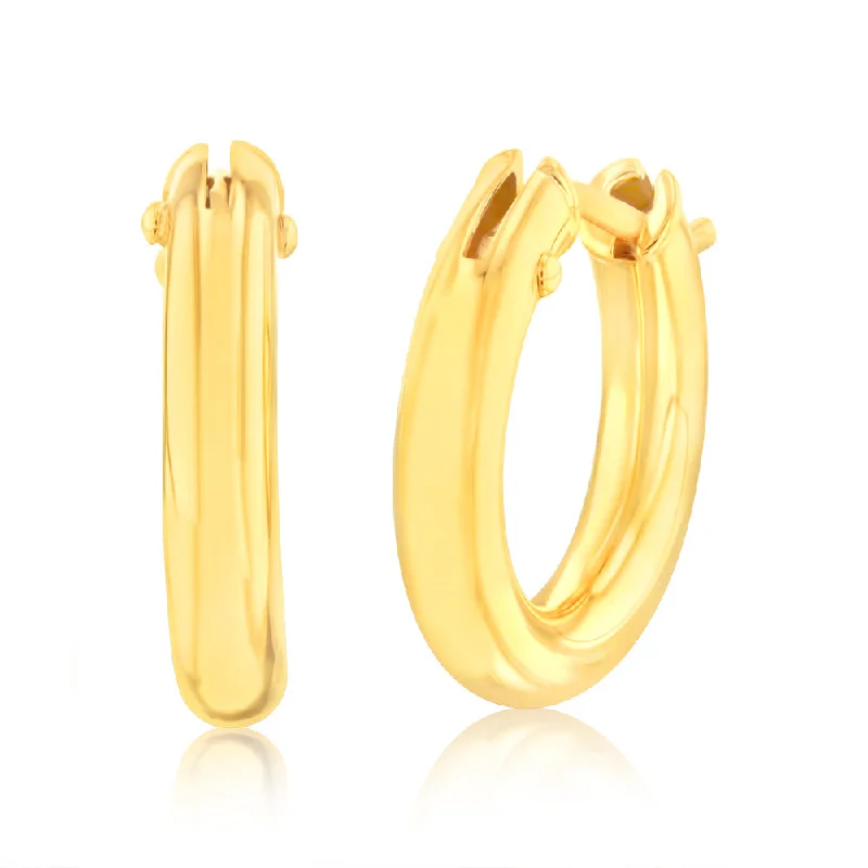 women’s unique gold earrings-9ct Yellow Gold Plain Hoop Earrings